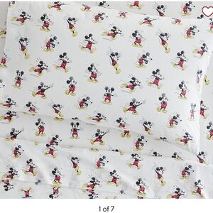 Disney Mickey Mouse Organic Sheet Set pottery barn toddler sheet set